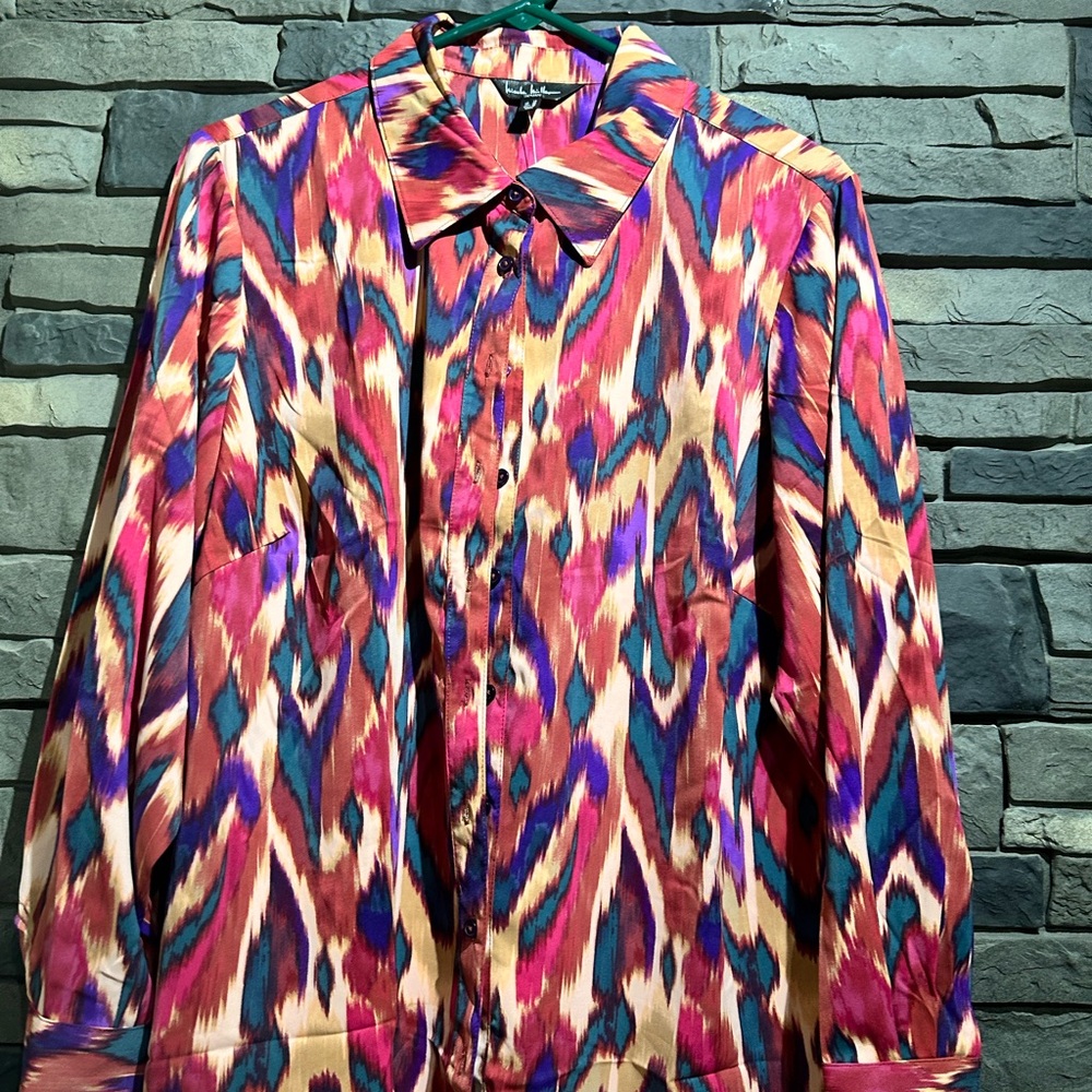 Colorful Abstract Patterned Blouse